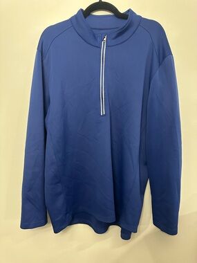 Short Par 4 Quarter Zip Pullover Long Sleeve Size XL Blue